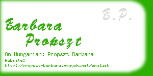 barbara propszt business card